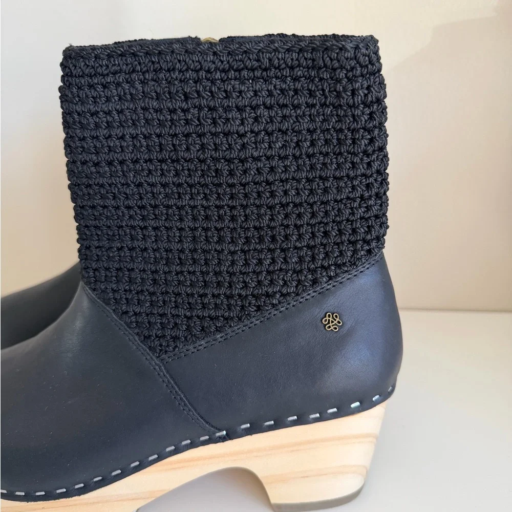 The Sak Black Leather & Knit Clog Boots - Picture 3 of 6